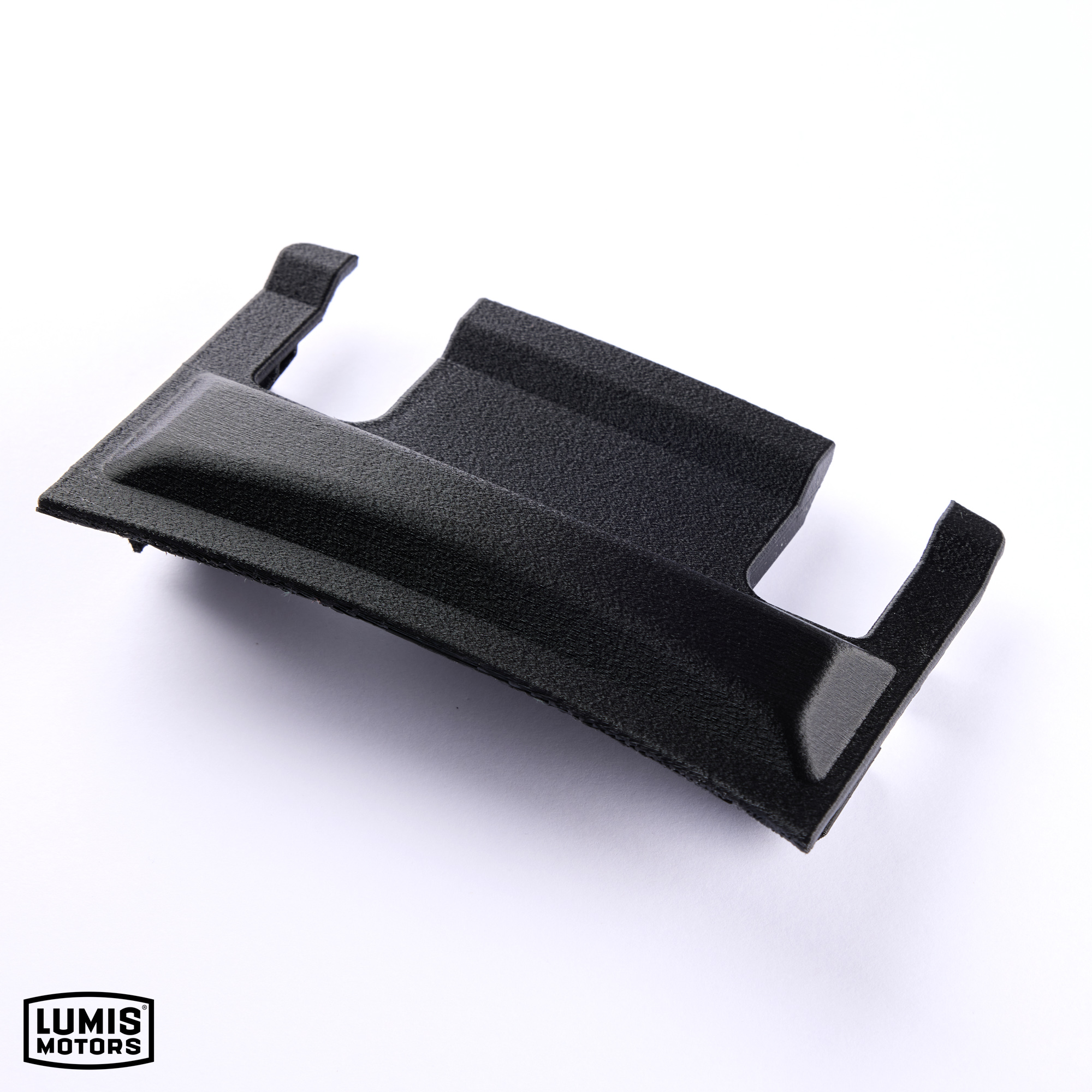 Center console storage tray modified for hinge repair installed