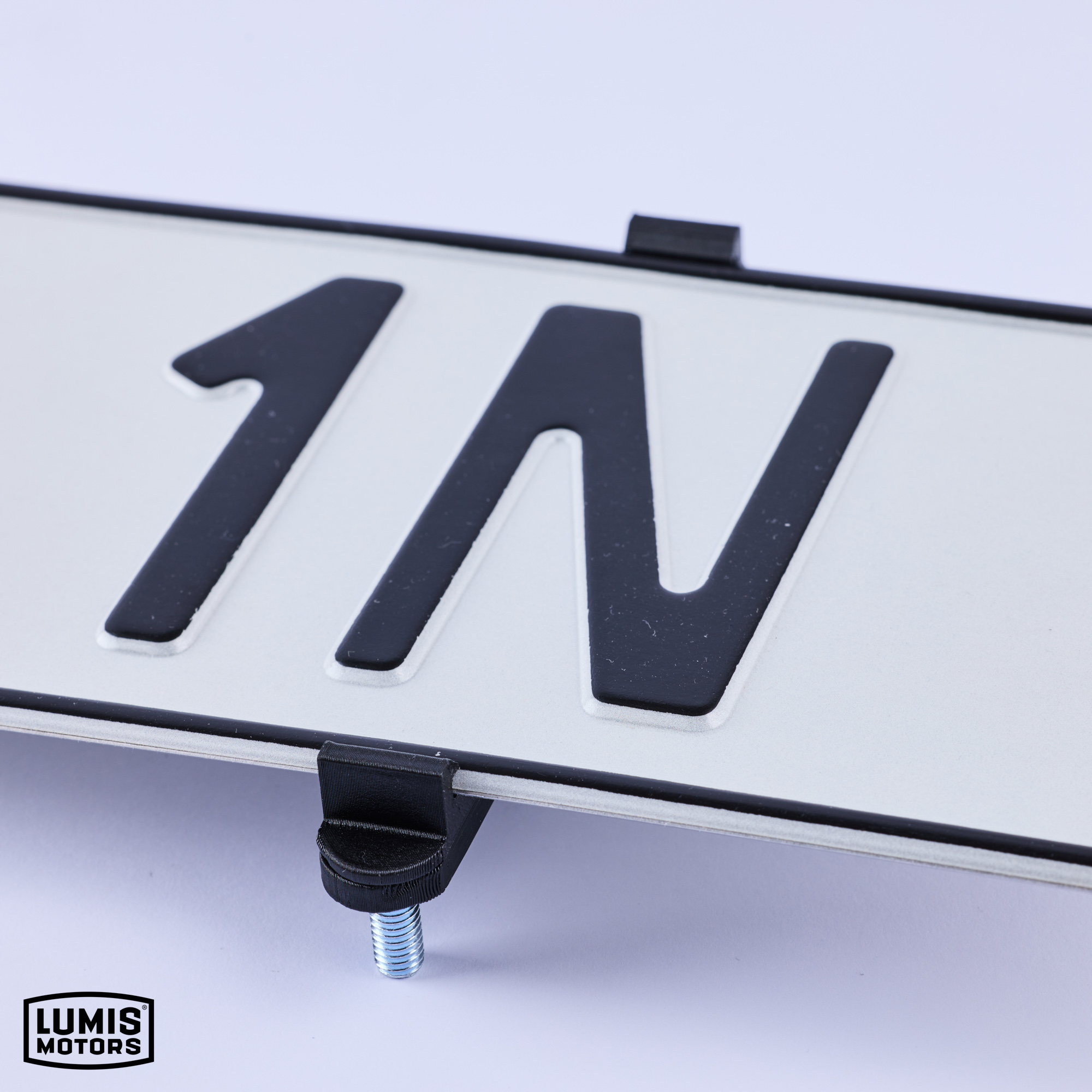 Minimalist rear license plate clips Dodge Durango detail