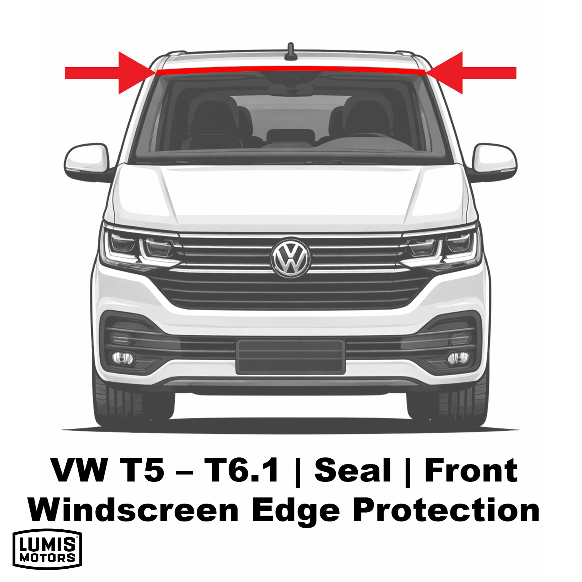 OEM style windscreen top trim seal VW Transporter Multivan
